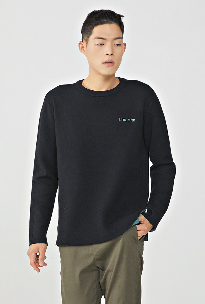 남성 배색 포인트 스웨터 KFRK5213C03