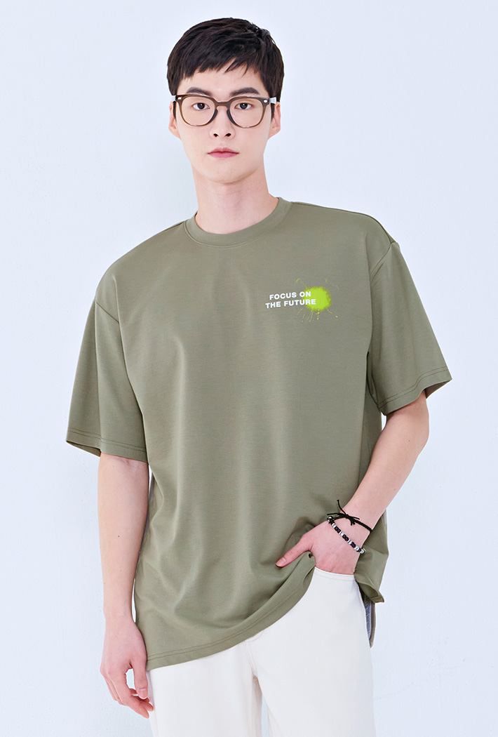 남성 물감 페인팅 그래픽 티셔츠BBAK5838D0V