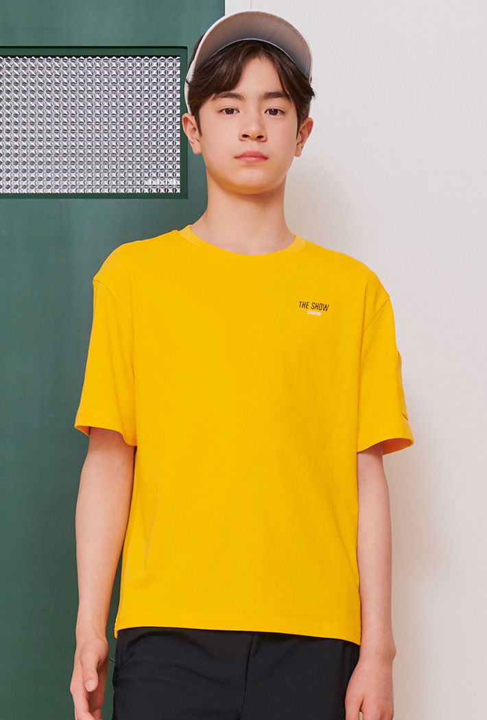 남아 오버핏 소매 포켓 티셔츠BBJB5806D06